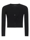 Weekend Max Mara Ribbed Buttoned Cardigan In Black