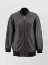 Weekend Max Mara Ribbed Collar Jacket Side Pockets In Black