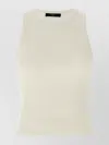 Weekend Max Mara Ribbed Crew Neck Sleeveless Top In Neutral