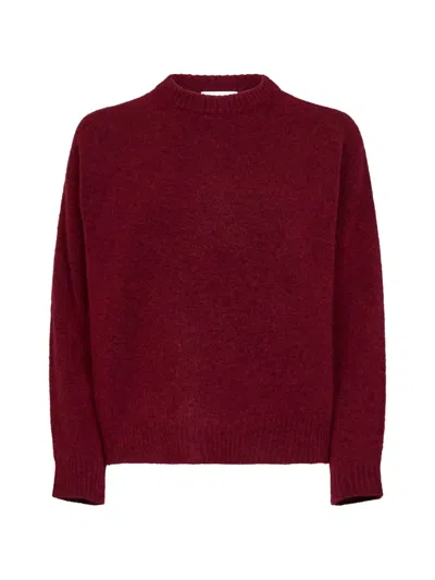 Weekend Max Mara Ribbed Crew-neck Sweater In Burgundy