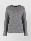 Weekend Max Mara Ribbed Hem And Cuff Alpaca Blend Sweater In Gray
