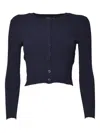 Weekend Max Mara Ribbed-knit Cardigan In Blue