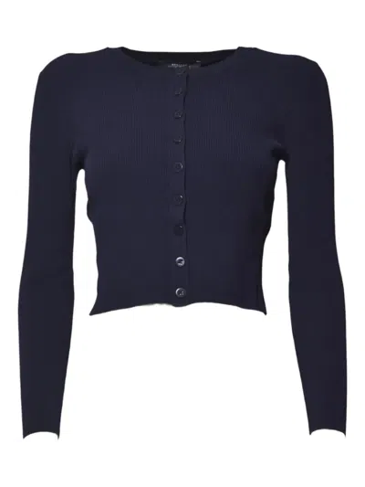 Weekend Max Mara Ribbed-knit Cardigan In Blue