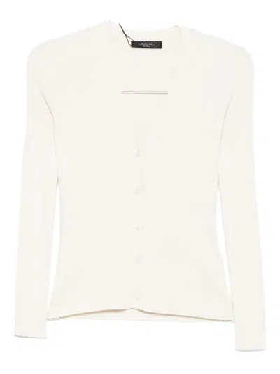Weekend Max Mara Ribbed-knit Cardigan In Neutral