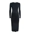 Weekend Max Mara Ribbed Knitted Midi Dress In Black