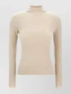 Weekend Max Mara 'ribbed Mock Neck Fitted Sweater' In Neutral