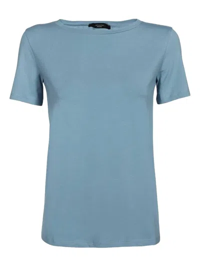 WEEKEND MAX MARA RIBBED-NECKLINE MOTH-LOGO T-SHIRT