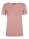 Weekend Max Mara Ribbed-neckline T-shirt In Pink
