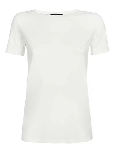 Weekend Max Mara Ribbed-neckline T-shirt In White