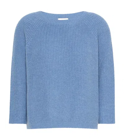 Weekend Max Mara Ribbed Round-neck Sweater In Blue