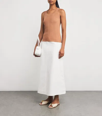 Weekend Max Mara Ribbed Tank Top In Beige