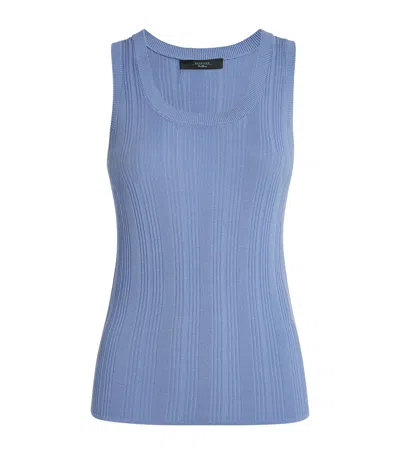 Weekend Max Mara Ribbed Tank Top In Brown