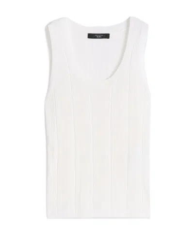 Weekend Max Mara Ribbed Tank Top In White