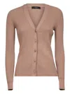 Weekend Max Mara Ribbed V-neck Cardigan In Neutral