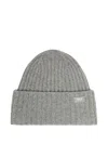 Weekend Max Mara Ribbed Wool Beanie In Gray