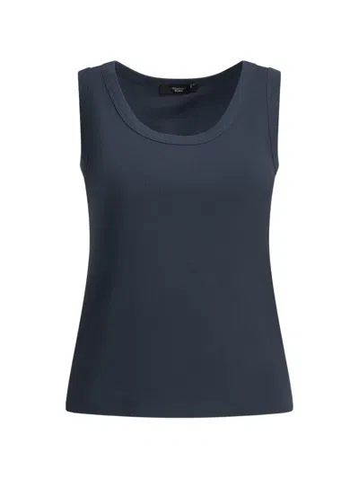 Weekend Max Mara Ribbed-knit Scoop-neck Tank Top In Blue