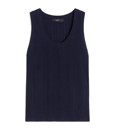 Weekend Max Mara Rib-knit Tank Top In Blue