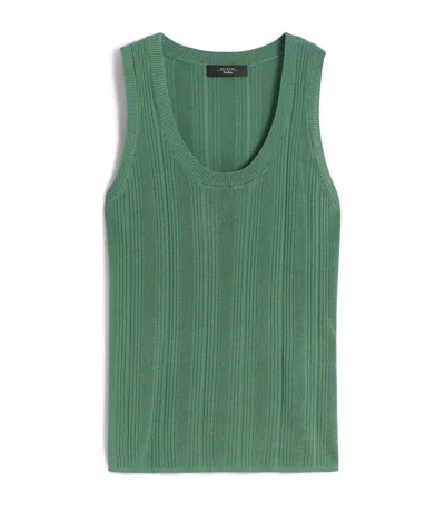 Weekend Max Mara Sleeveless Knitted Vest In Green