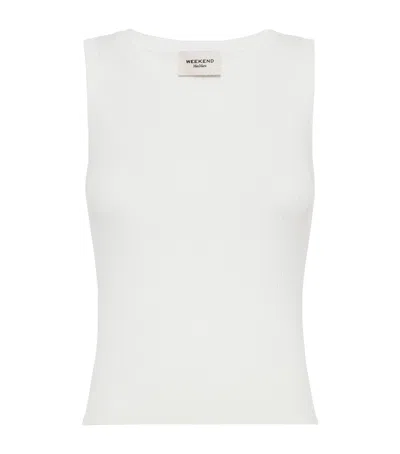 Weekend Max Mara Rib-knit Tank Top In White