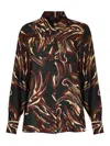 Weekend Max Mara Rive Shirt In Printed Silk Twill In Brown