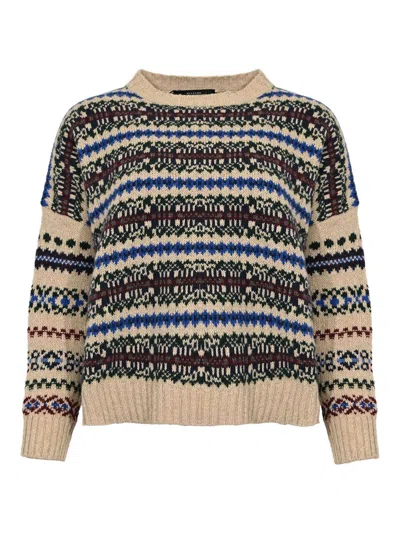 Weekend Max Mara Rivet Sweater In Wool Tweed In Neutral