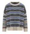 Weekend Max Mara Rivetto Multicolored Crewneck Sweater In Neutral
