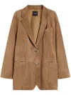 Weekend Max Mara Suede Single-breasted Blazer In Brown