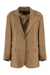 Weekend Max Mara Rolanda Single-breasted Two-button Jacket In Brown