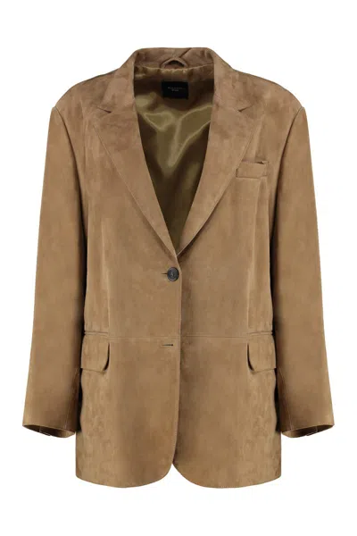 Weekend Max Mara Rolanda Single-breasted Two-button Jacket In Brown