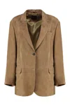 Weekend Max Mara Rolanda Single-breasted Two-button Jacket In Brown