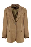 Weekend Max Mara Rolanda Single-breasted Two-button Jacket In Brown