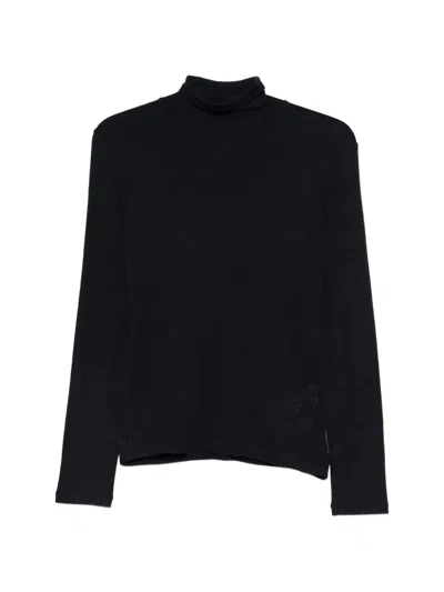 Weekend Max Mara Roll-neck Long-sleeve Top In Black