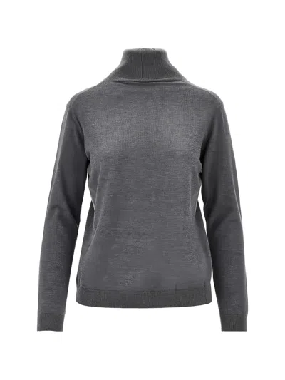 Weekend Max Mara Roll-neck Knitted Sweater In Gray