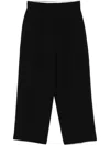 Weekend Max Mara Viscose And Linen Wide Trousers In Black