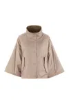 Weekend Max Mara Reversible Waterproof Canvas Jacket With Adjustable Drawstring In Brown