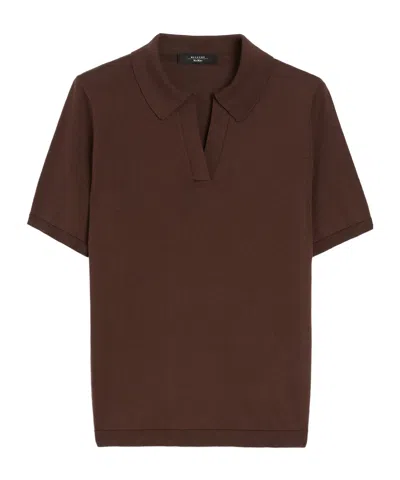 WEEKEND MAX MARA WEEKEND MAX MARA RONCOLO V-NECK KNITTED POLO SHIRT