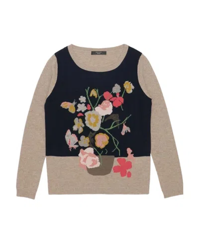 Weekend Max Mara Round-collar And Long-sleeved Pullover In Nude