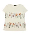 Weekend Max Mara Round Collar Printed T-shirt In White