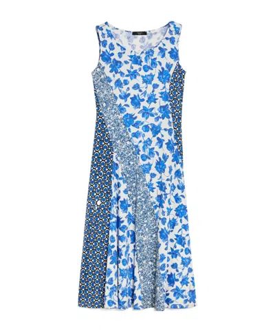 Weekend Max Mara Round Collar Sleeveless Dress In Blue