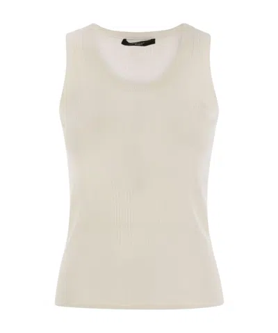 Weekend Max Mara Round Collar Sleeveless Vest In Nude