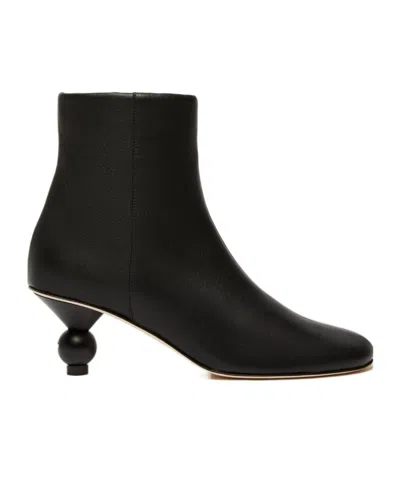 Weekend Max Mara Round-head Short Boots In Black