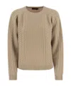Weekend Max Mara Crewneck Knitted Jumper In Nude
