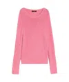 Weekend Max Mara Round-neck And Long-sleeved Sweater In Pink