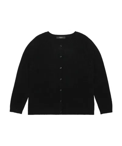 Weekend Max Mara Round Neck Knitted Cardigan In Black