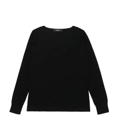 Weekend Max Mara Round-neck Long-sleeved Pullover In Black