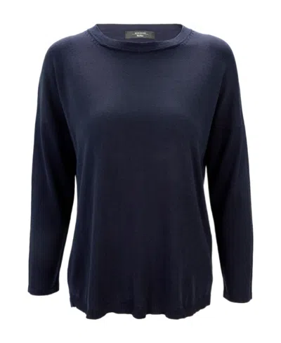 Weekend Max Mara Round-neck Long-sleeved Pullover In Blue