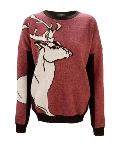 Weekend Max Mara Round-neck Long-sleeved Pullover In Red