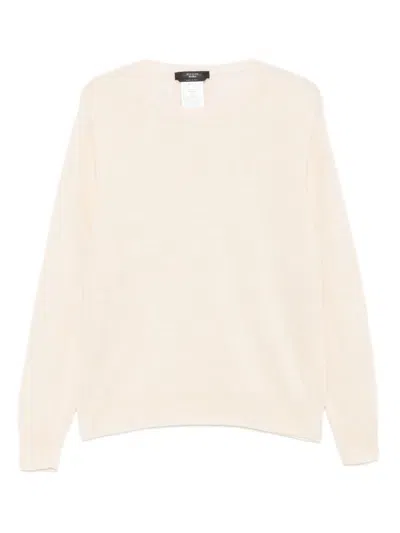 Weekend Max Mara Long Sleeve Crew Neck Knit Sweater In Neutral