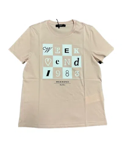 Weekend Max Mara Round Neck Short Sleeve T-shirt In Nude