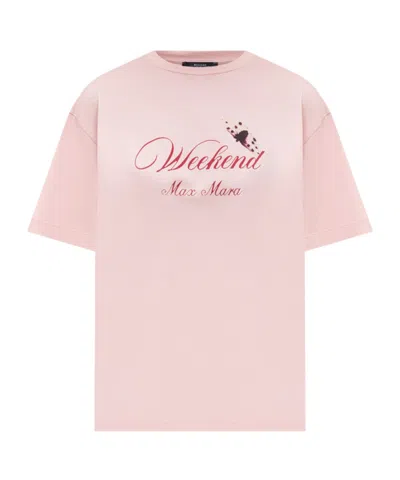 Weekend Max Mara Round Neck Short Sleeve T-shirt In Pink